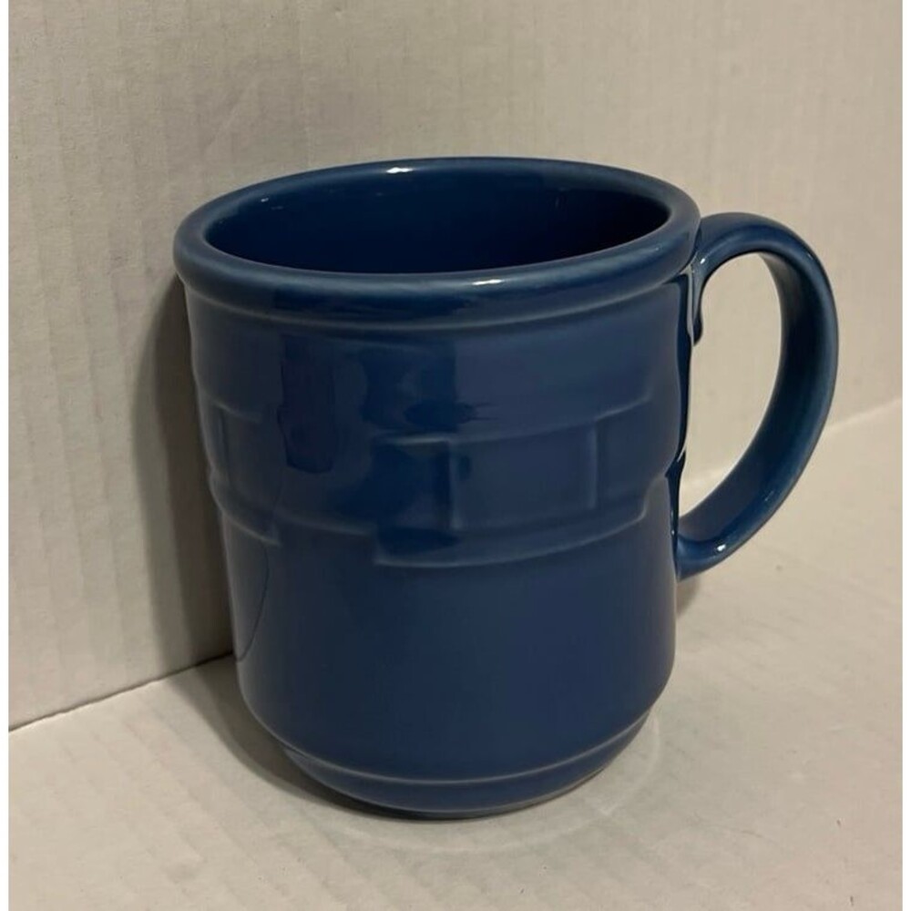 Longaberger Woven Traditions Pottery Coffee Mug Cornflower Blue 12 oz USA